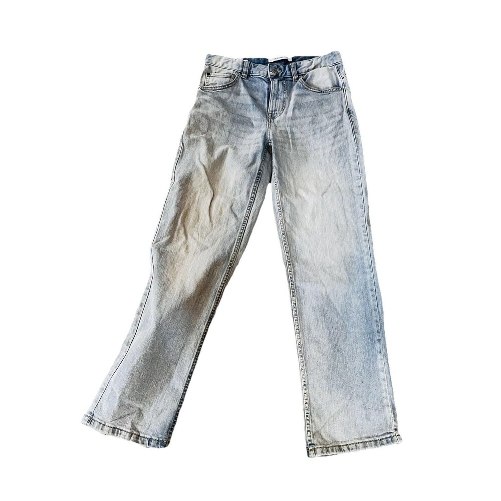 Calvin Klein Jeans Girl's Size 14 Straight Leg Light Wash Denim Adjustable Waist